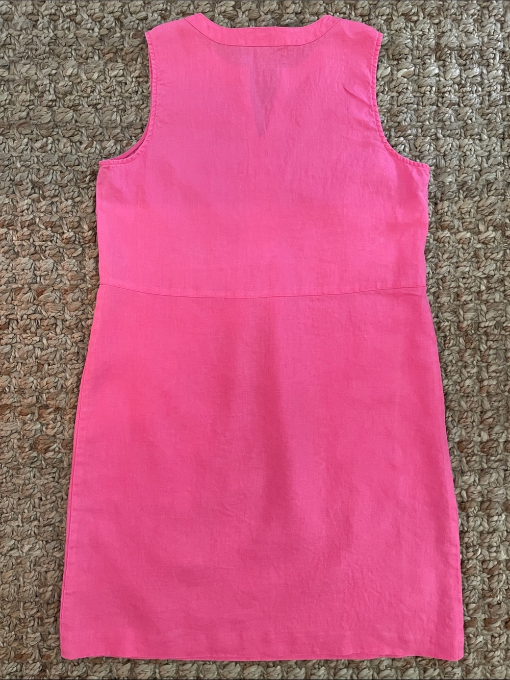 J.Jill Love Linen 100% Linen Sunwashed Pink Sleeveless Shift Dress Pockets Small - Picture 6 of 8
